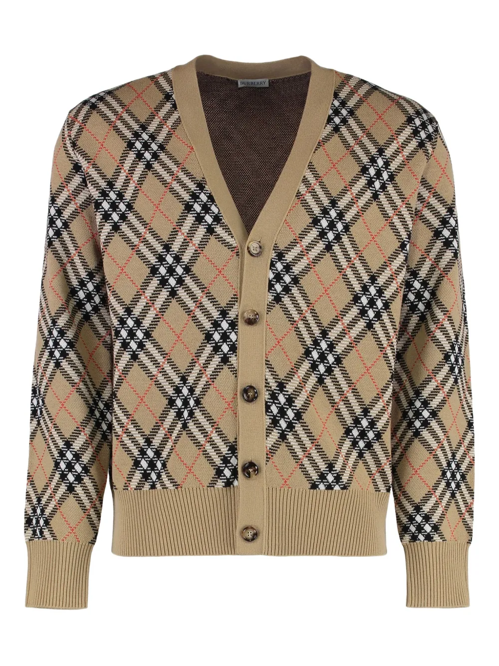 Burberry checked V-neck cardigan Beige