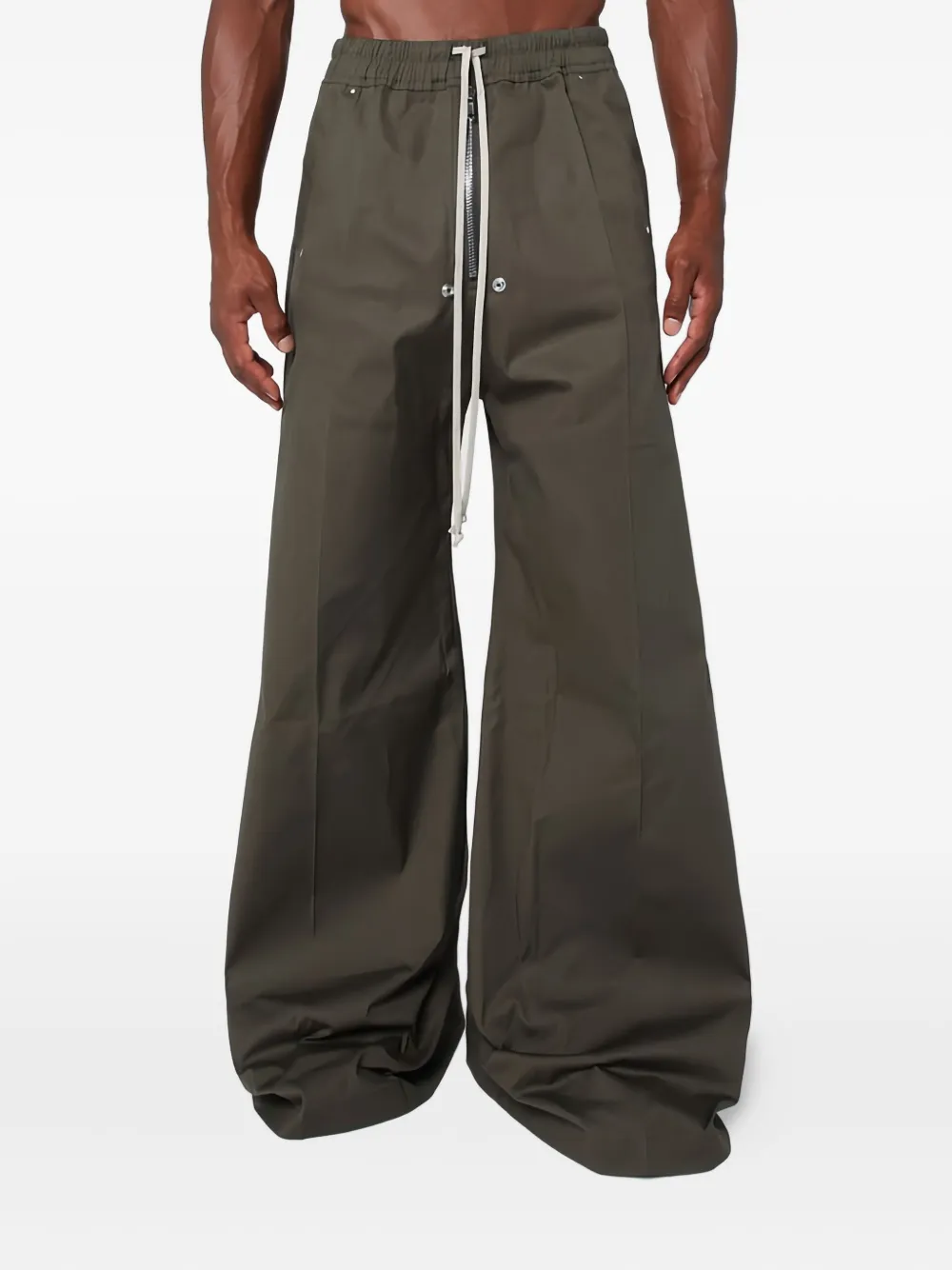 Rick Owens Drawstring Pleated Trousers In Brown