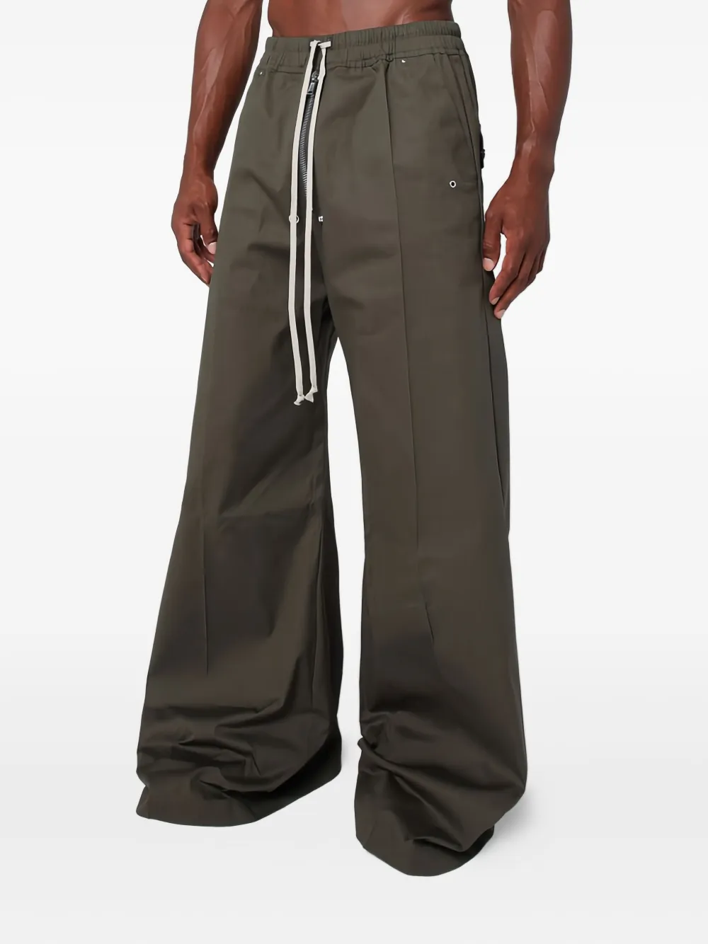 Rick Owens Drawstring Pleated Trousers In Brown