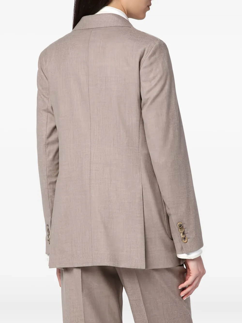 Max Mara Blazer met dubbele rij knopen en zak Bruin