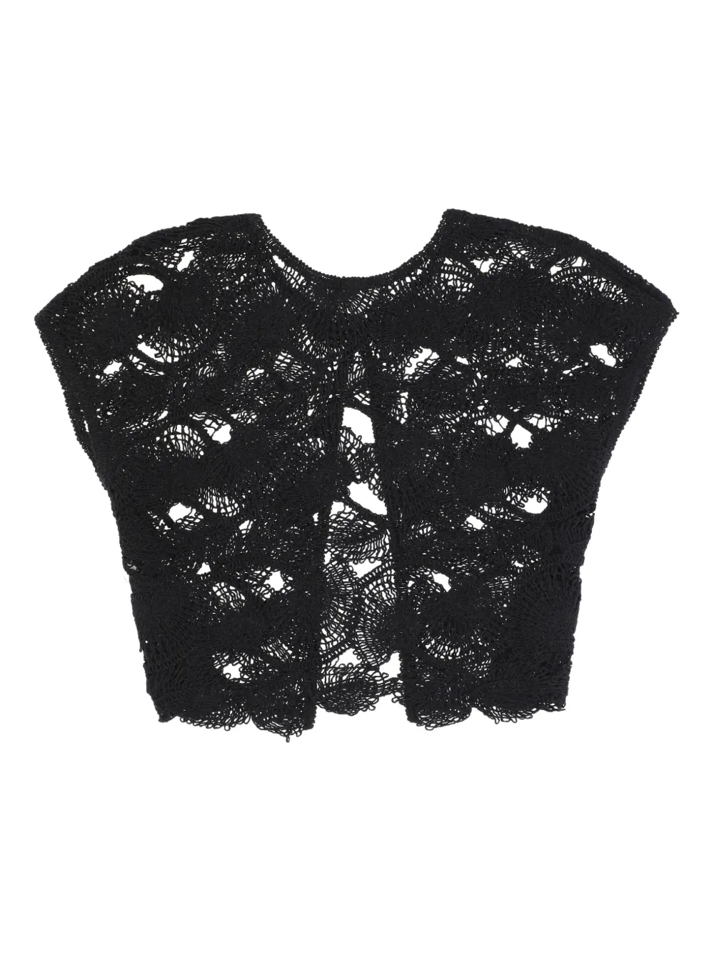 perforated crew-neck sweater