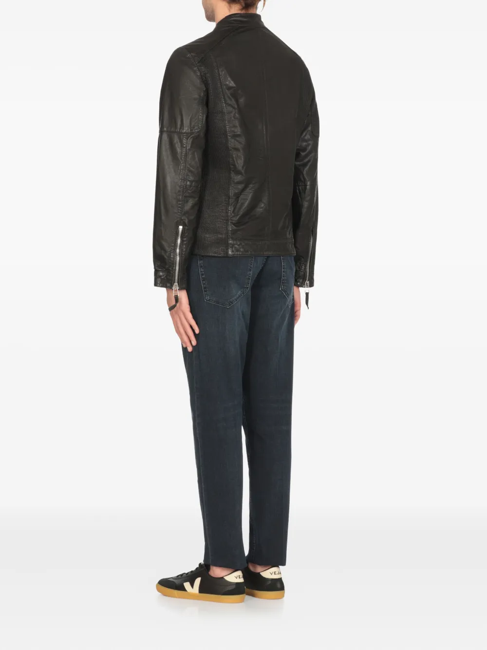 THE JACK LEATHERS Leren jack Zwart