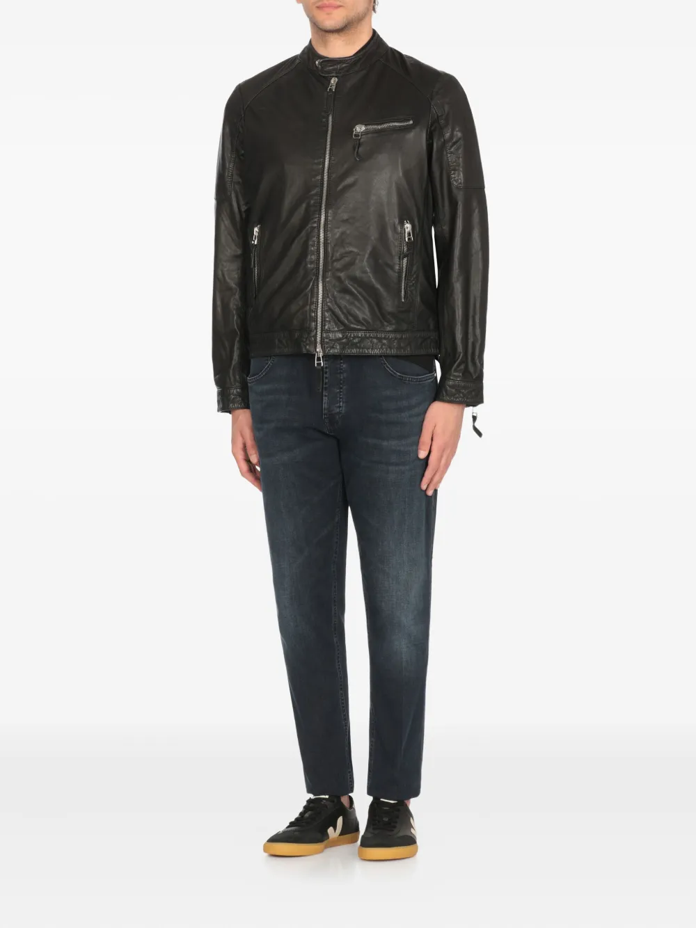 THE JACK LEATHERS Leren jack Zwart