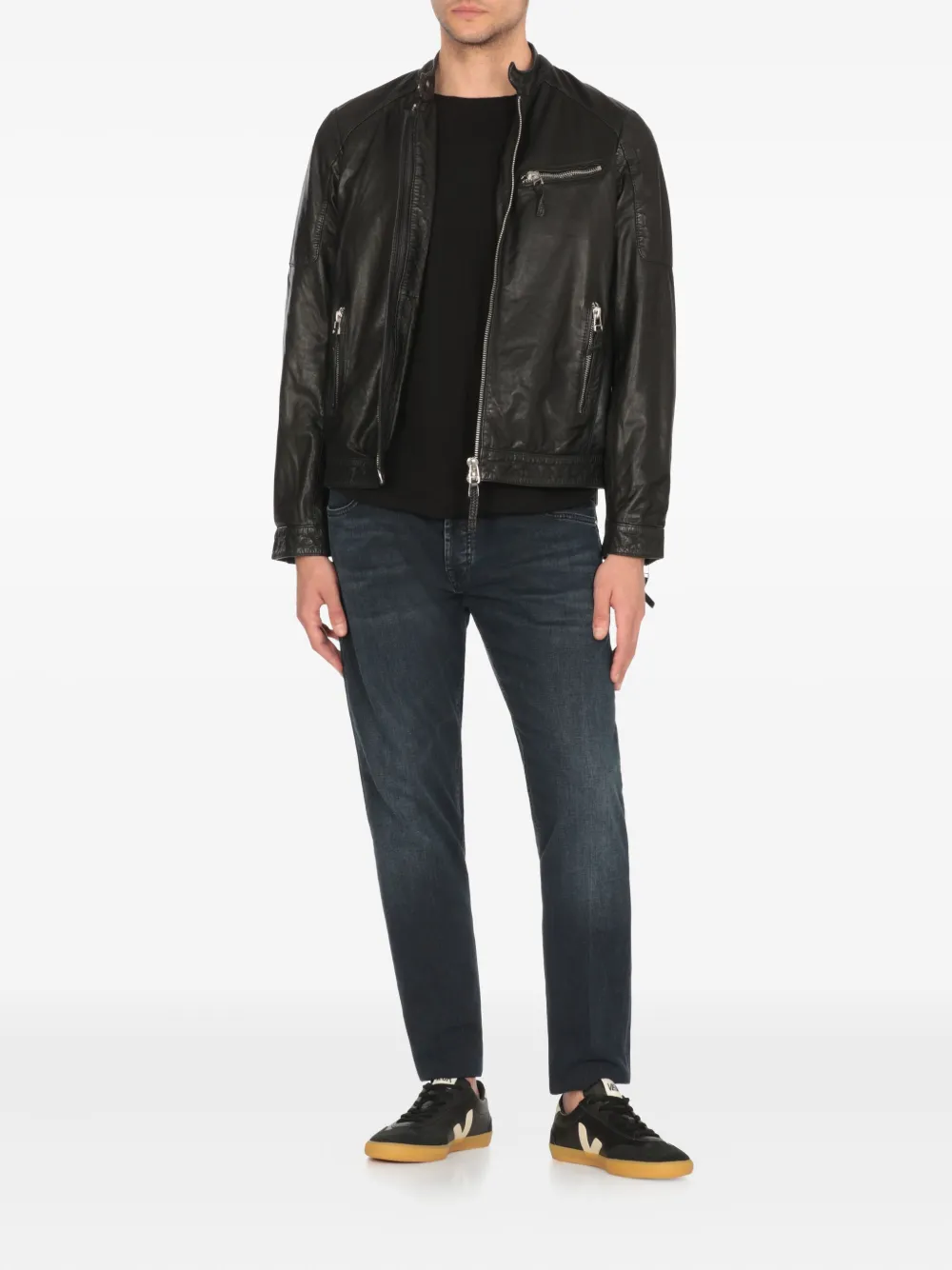 THE JACK LEATHERS Leren jack Zwart