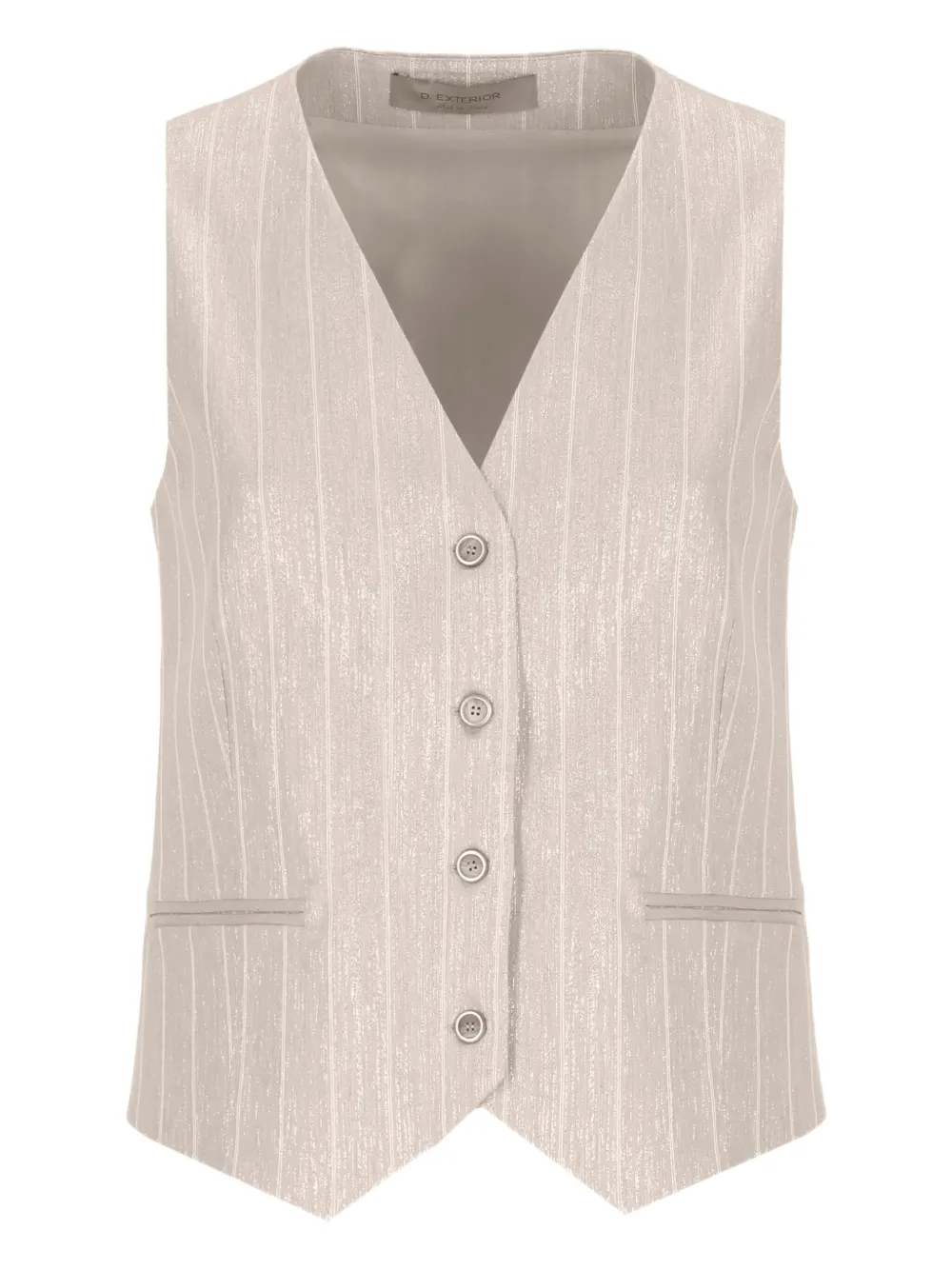 striped button-down vest