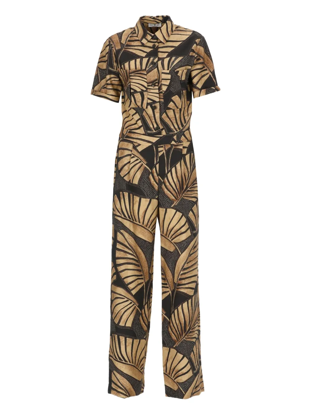 PT Torino leaf-print jumpsuit Bruin