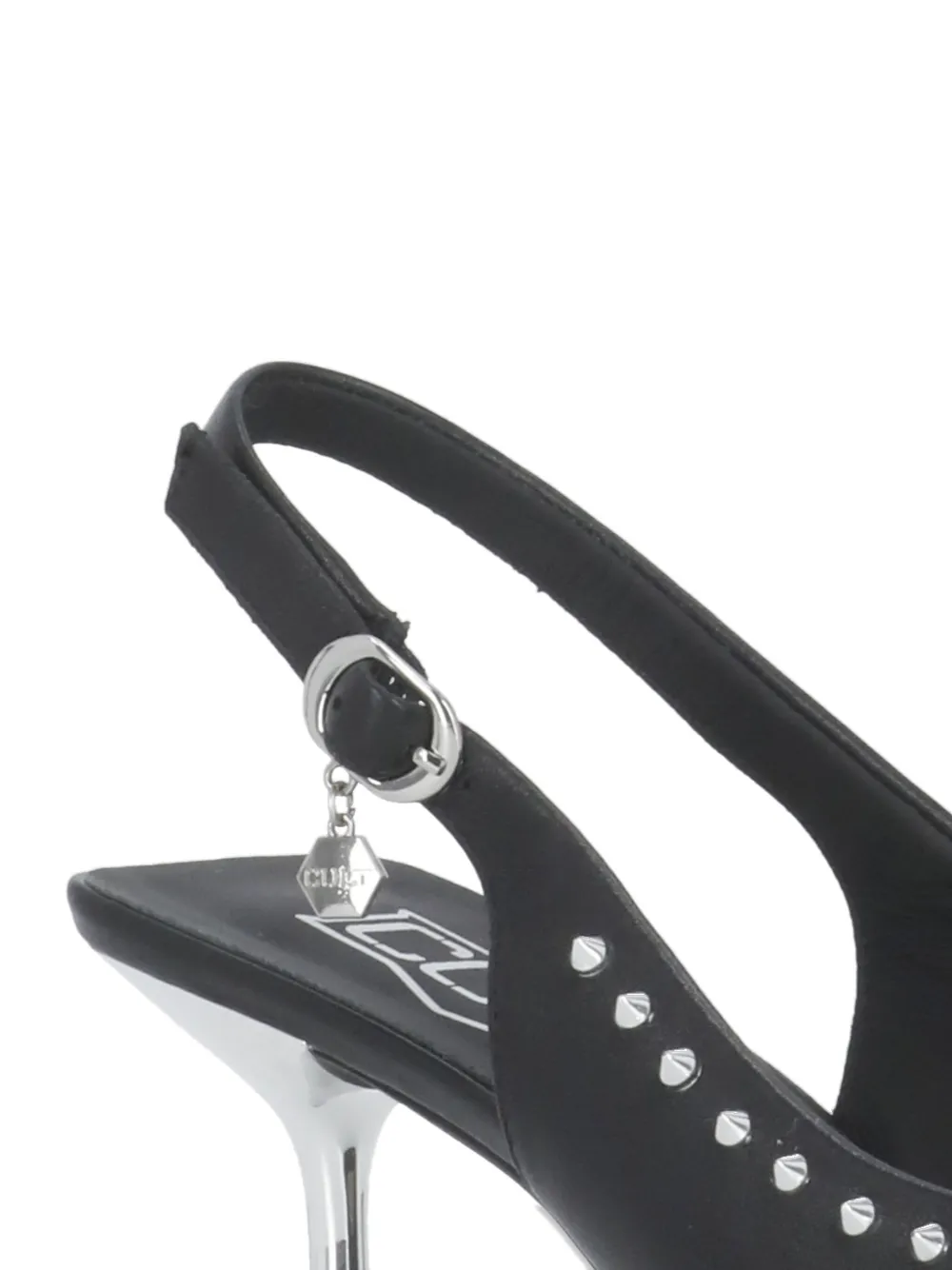 Cult 70mm slingback studded pumps Black