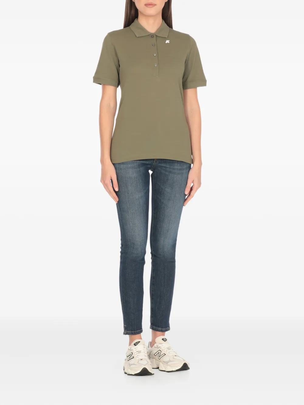 K-Way three-button short-sleeve polo top - Groen