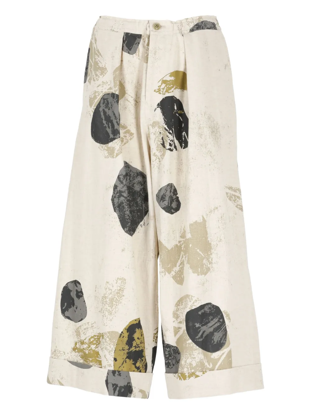 abstract-print pleated trousers