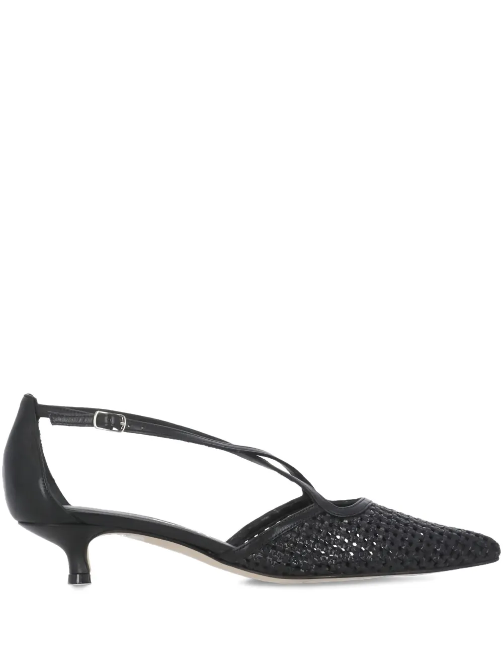 The Seller 40mm woven ankle-strap pumps Black