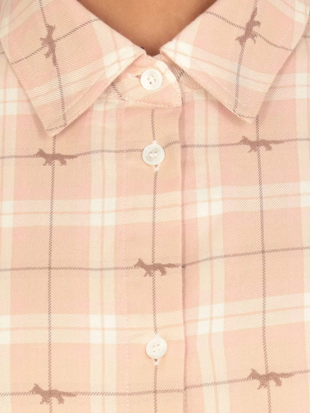Maison Kitsuné Geruit katoenen blouse Roze