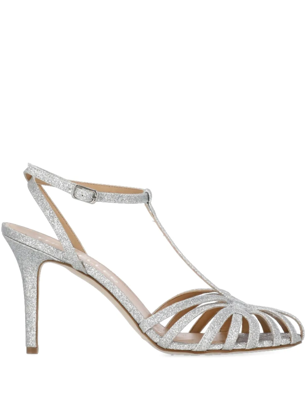 100mm glitter t-bar sandals