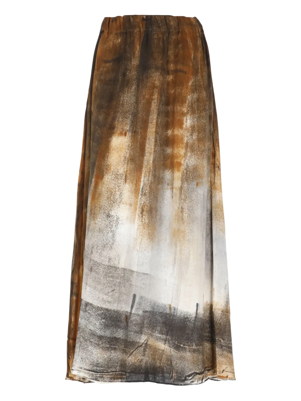 Avant Toi graphic-print elasticated-waist skirt Bruin