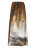 Avant Toi graphic-print elasticated-waist skirt - Brown