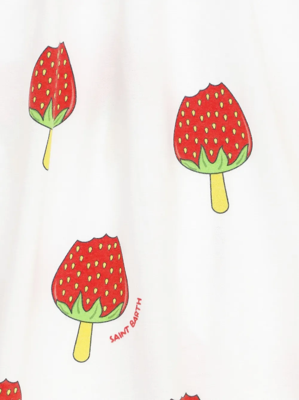 MC2 Saint Barth Kids Masha jurk met aardbeienijs-print Wit