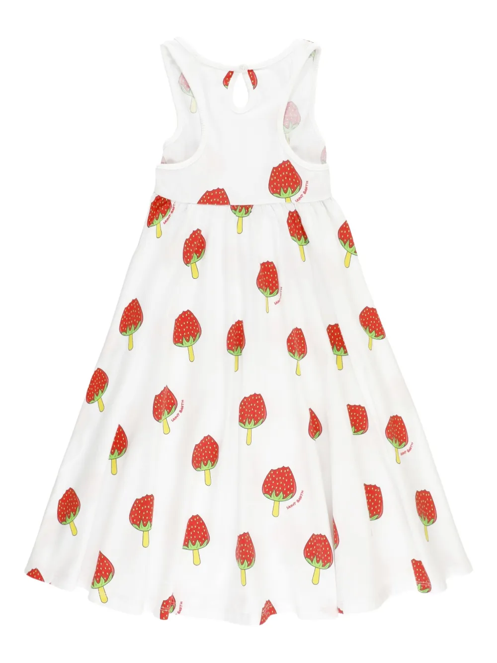 MC2 Saint Barth Kids Masha jurk met aardbeienijs-print Wit