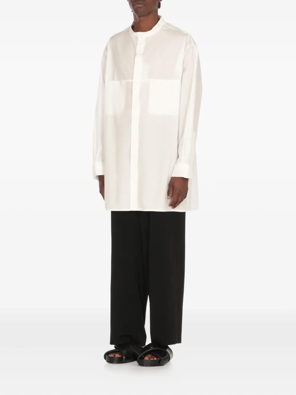 Yohji Yamamoto Overhemd met ronde hals Wit