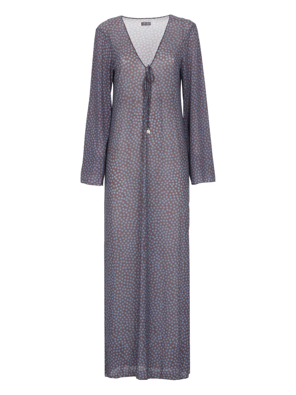 polka-dot V-neck maxi dress