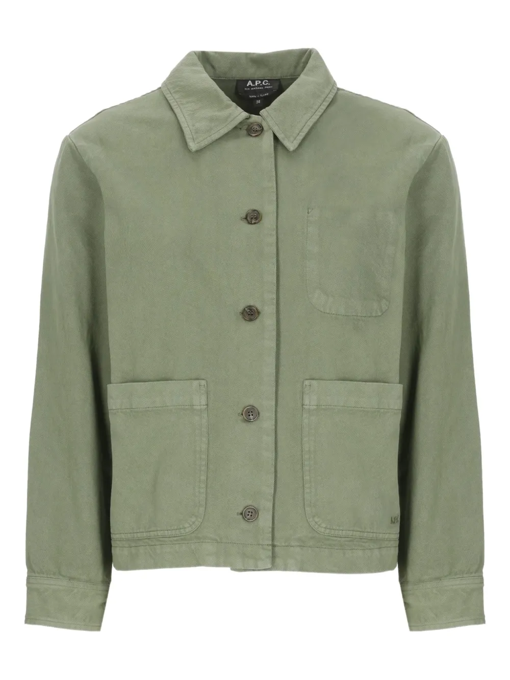 button-fastening patch-pocket shirt