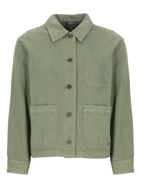 A.P.C. camisa con cierre de botones y parche de bolsillo
