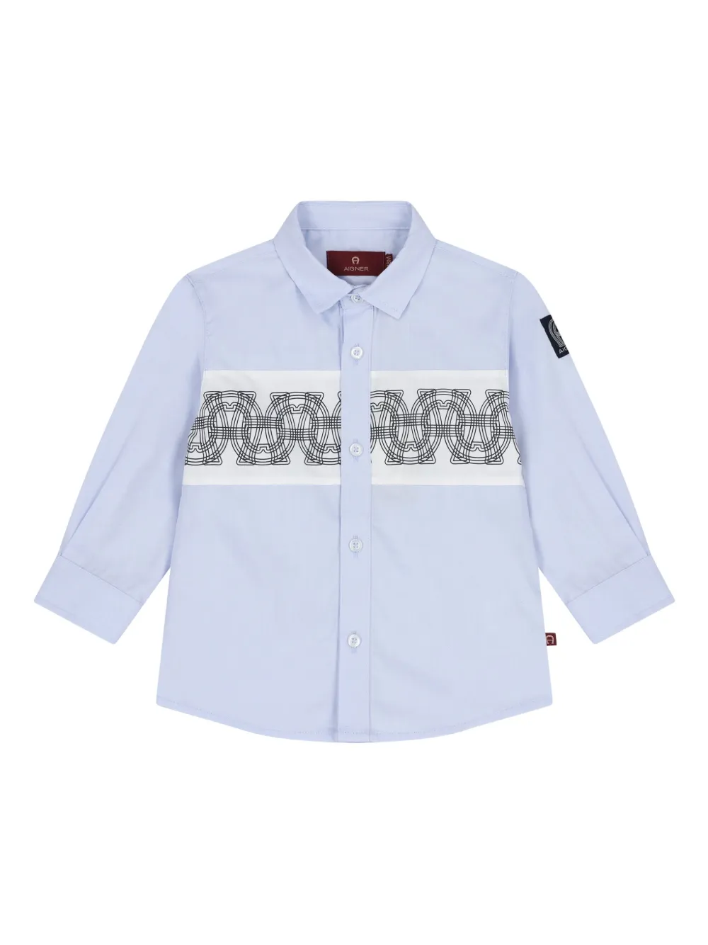 Aigner Kids Shirt met logodetail en lange mouwen Blauw