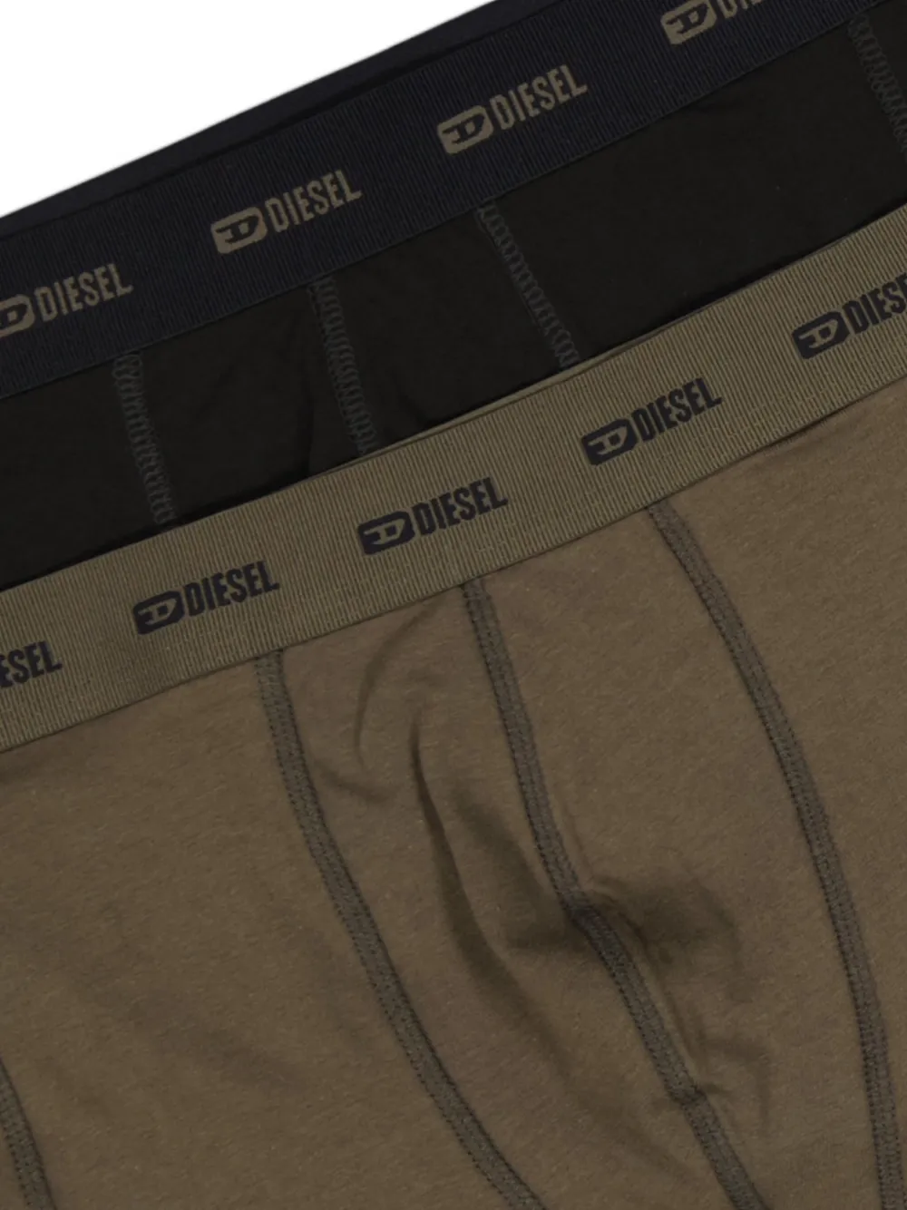 Diesel Drie geweven boxershorts met logoband Zwart