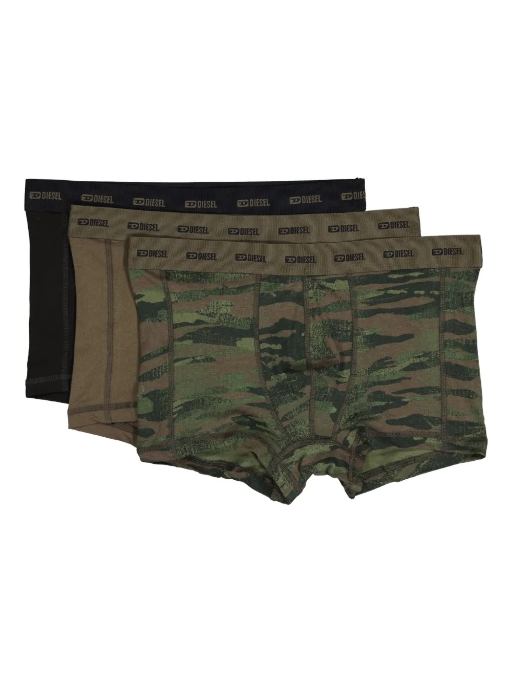 Diesel logo-waistband boxer shorts (pack of three) - ブラック Diesel logo-waistband boxer shorts (pack of three) - ブラック