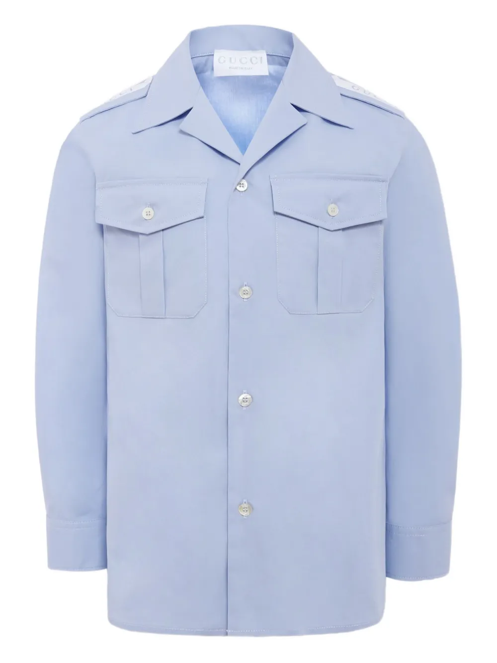 Gucci Kids long sleeve shirt Blauw
