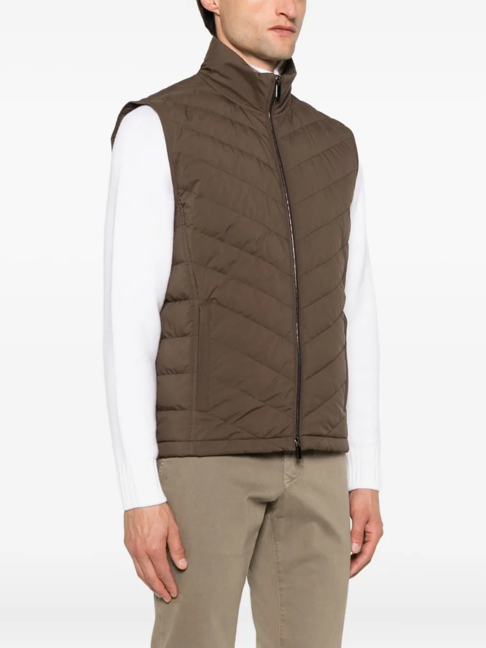 Paul & Shark Bodywarmer met rits Bruin