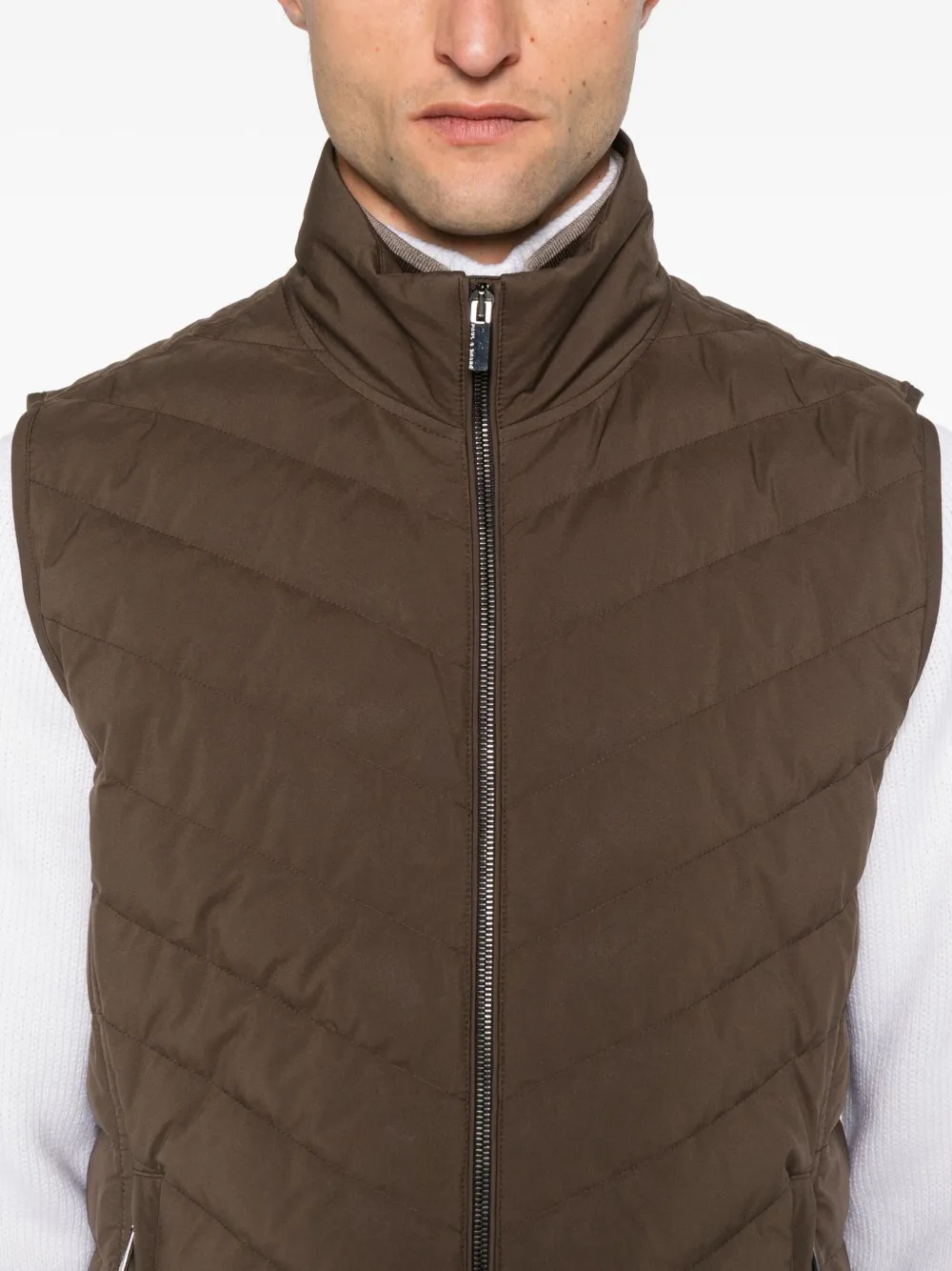 Paul & Shark Bodywarmer met rits Bruin