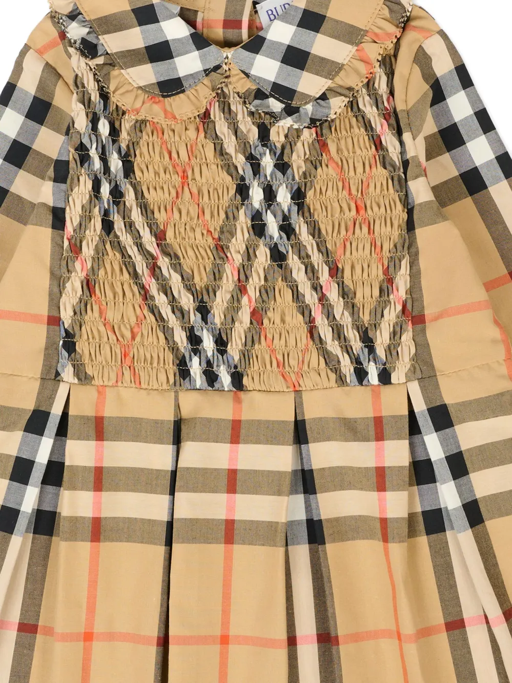 Burberry Kids check-pattern pleated dress Beige
