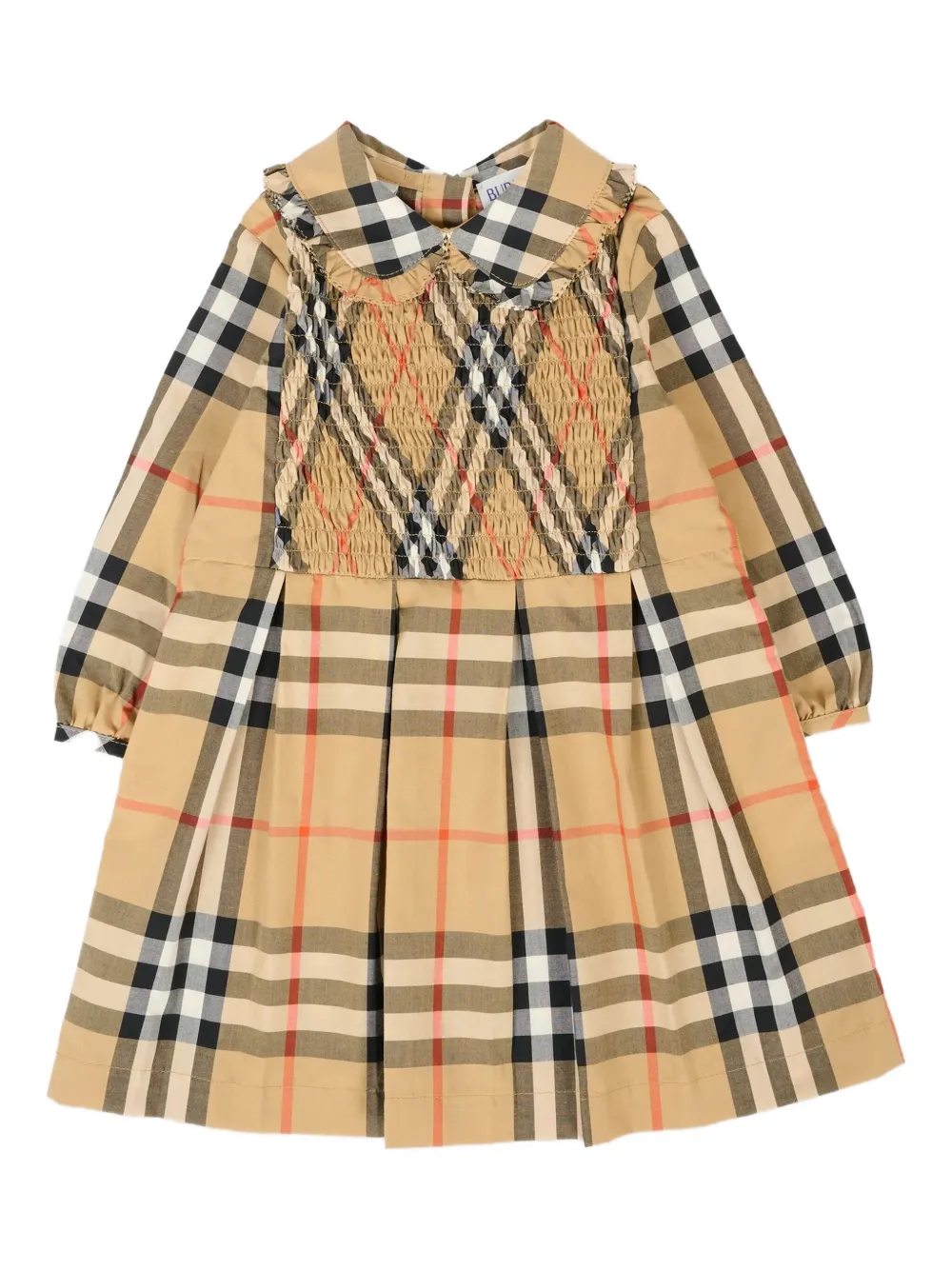 Burberry Kids check-pattern pleated dress Beige