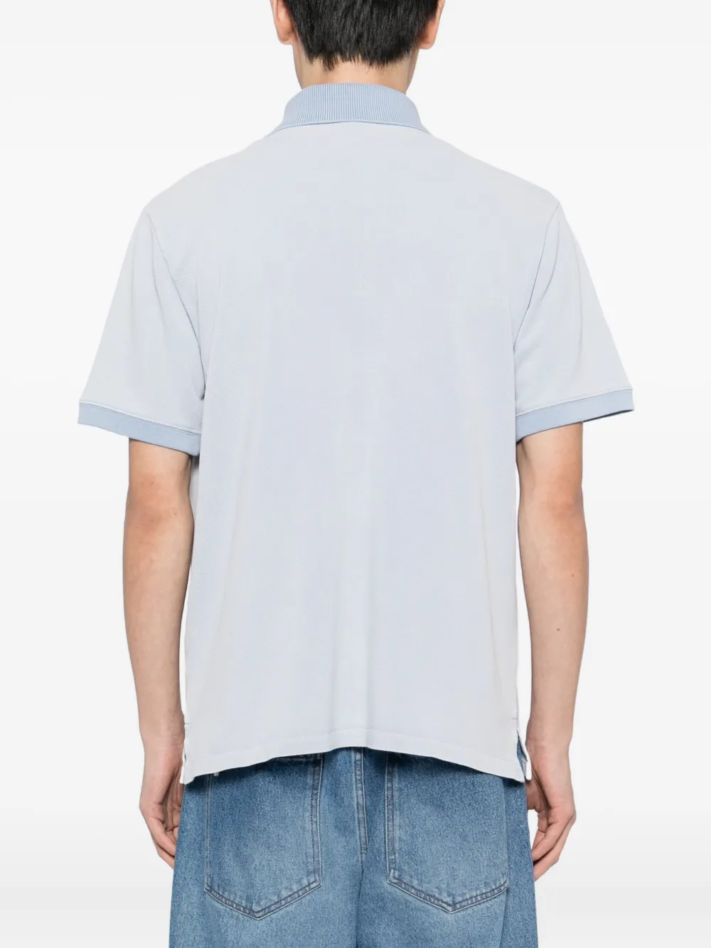 Loewe Cotton Polo Shirt With Anagram Embroidery In Blue