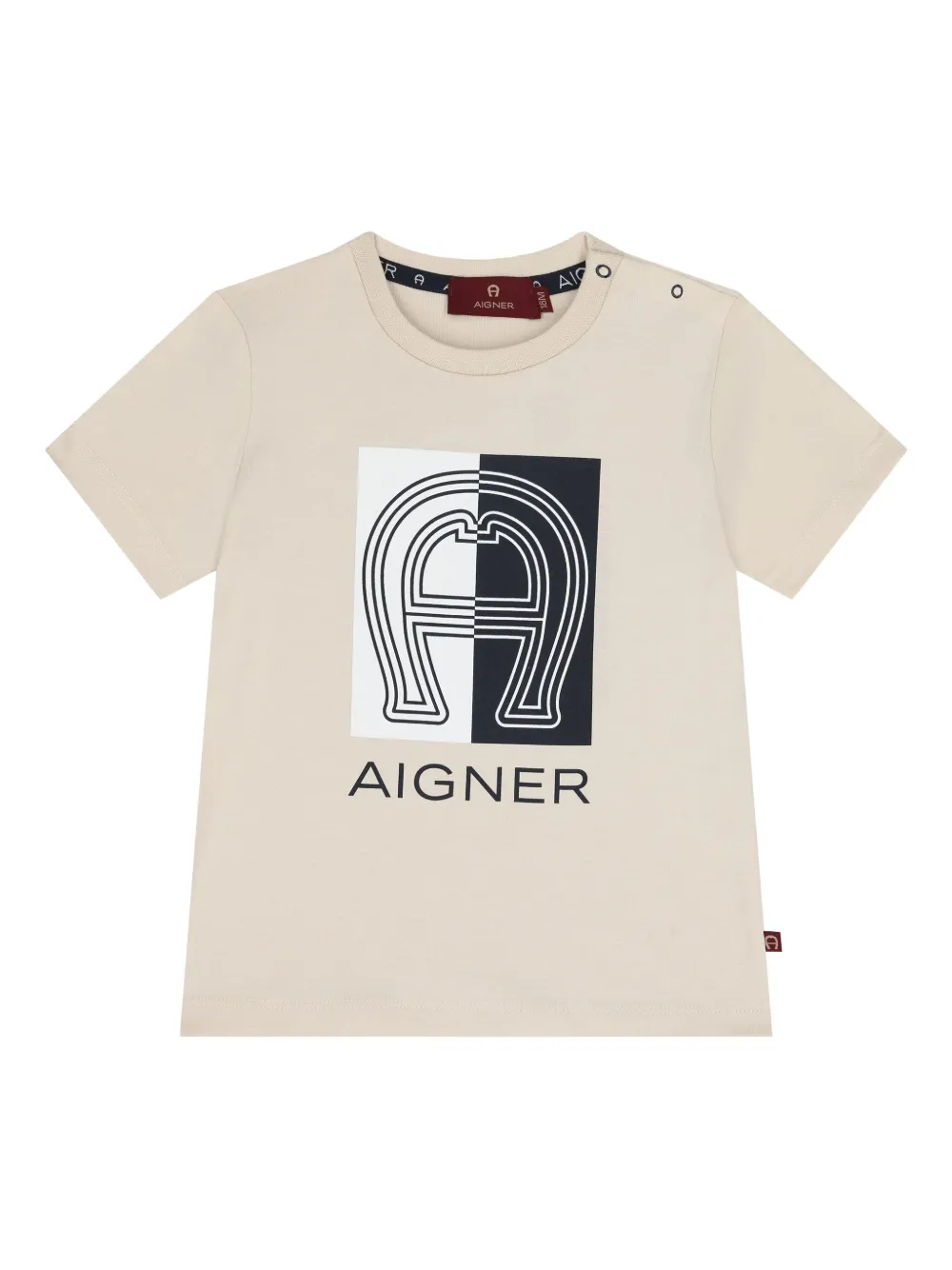 Aigner Kids logo-print T-shirt Beige