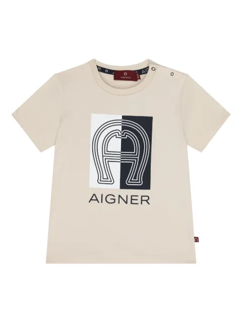 Aigner Kids playera con logo estampado