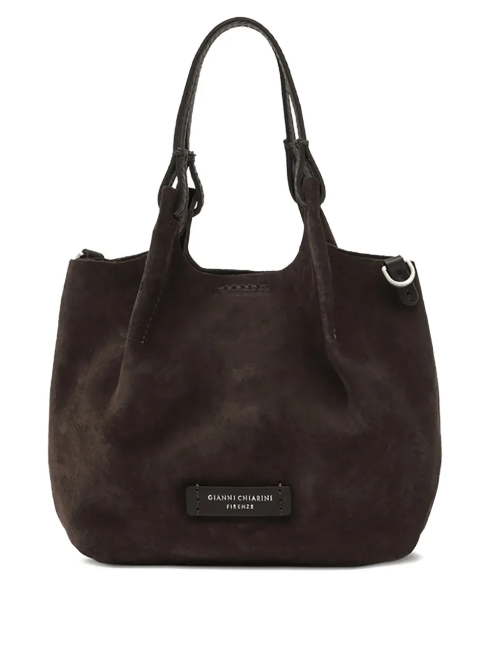 GIANNI CHIARINI knotted suede shoulder bag Bruin