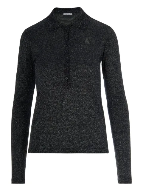 Patrizia Pepe glitter-embellished polo top