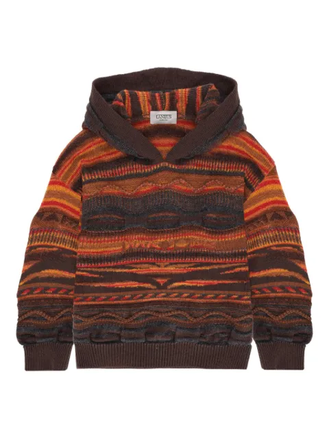 Laneus multicolor knitted hoodie