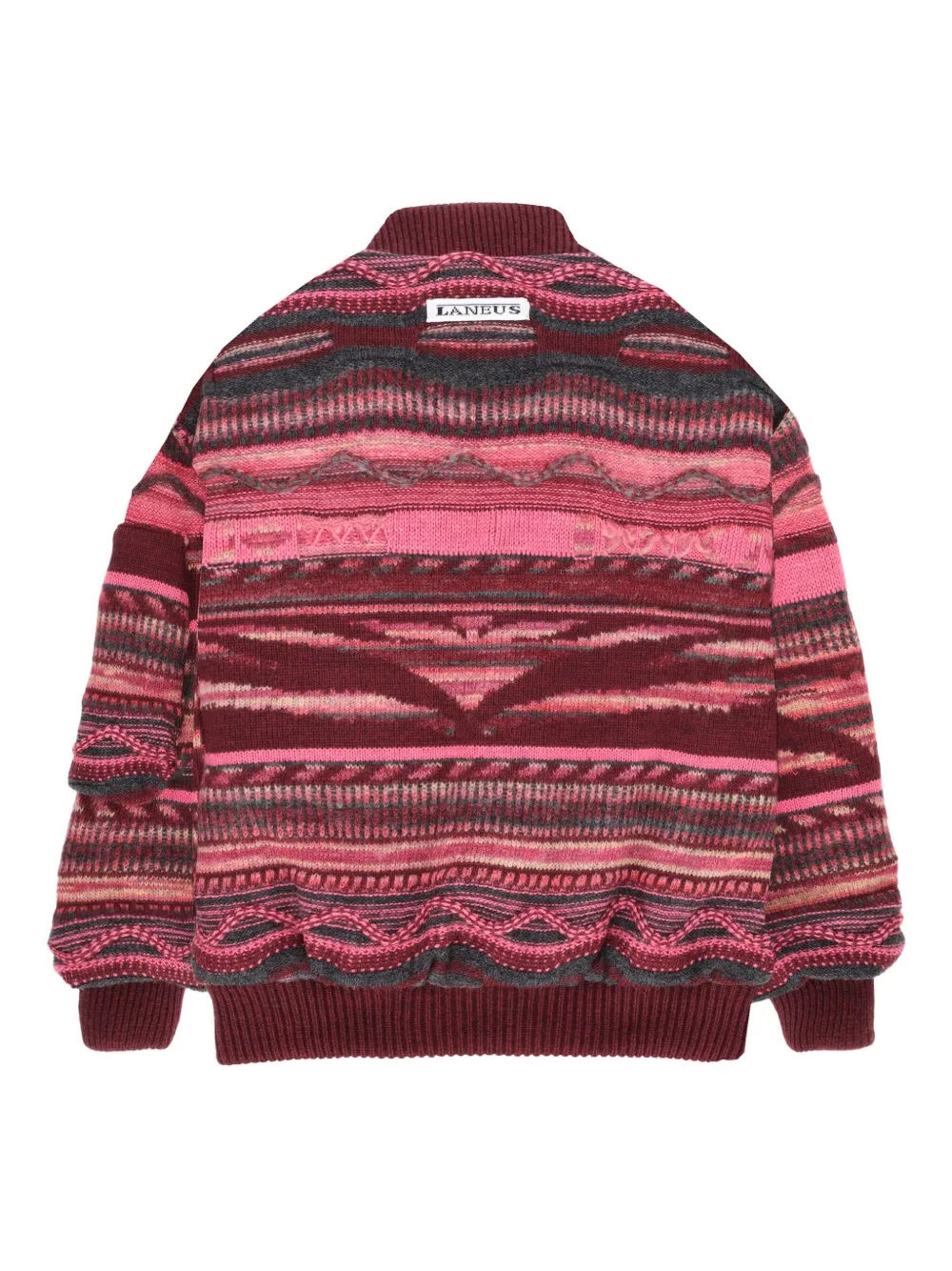 Laneus Knitted Bomber Jacket In Red