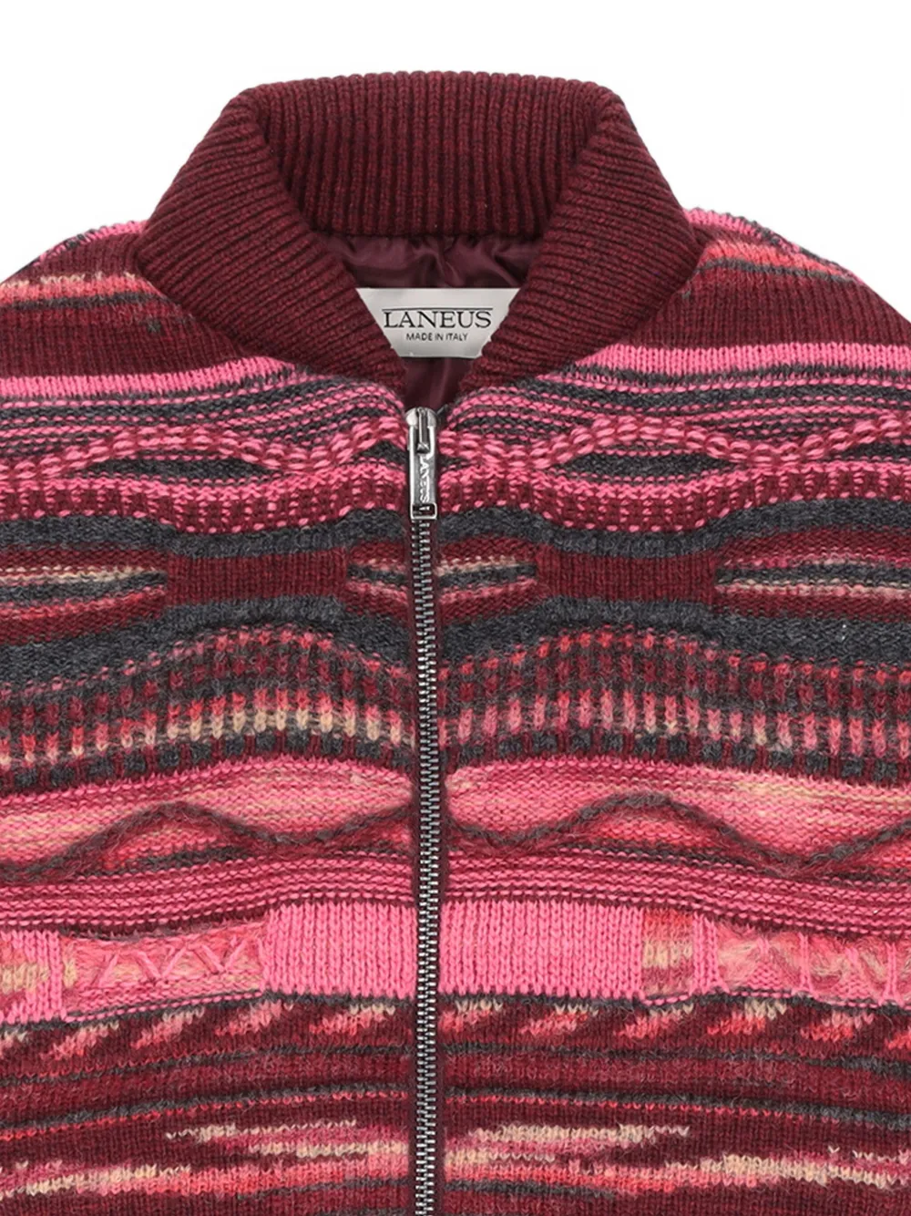 Laneus Knitted Bomber Jacket In Red