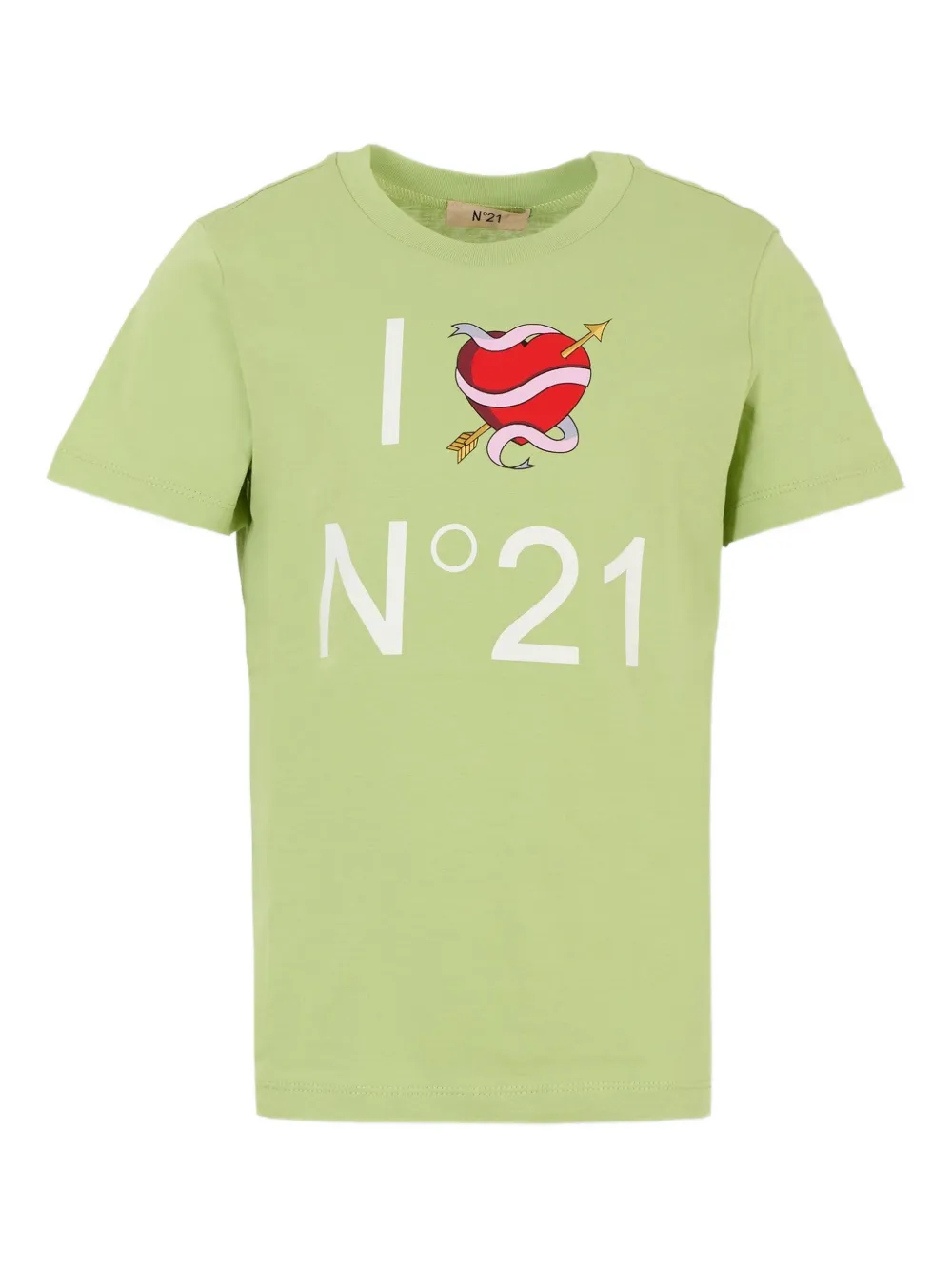 N°21 Heart-print Short-sleeve T-shirt In Green