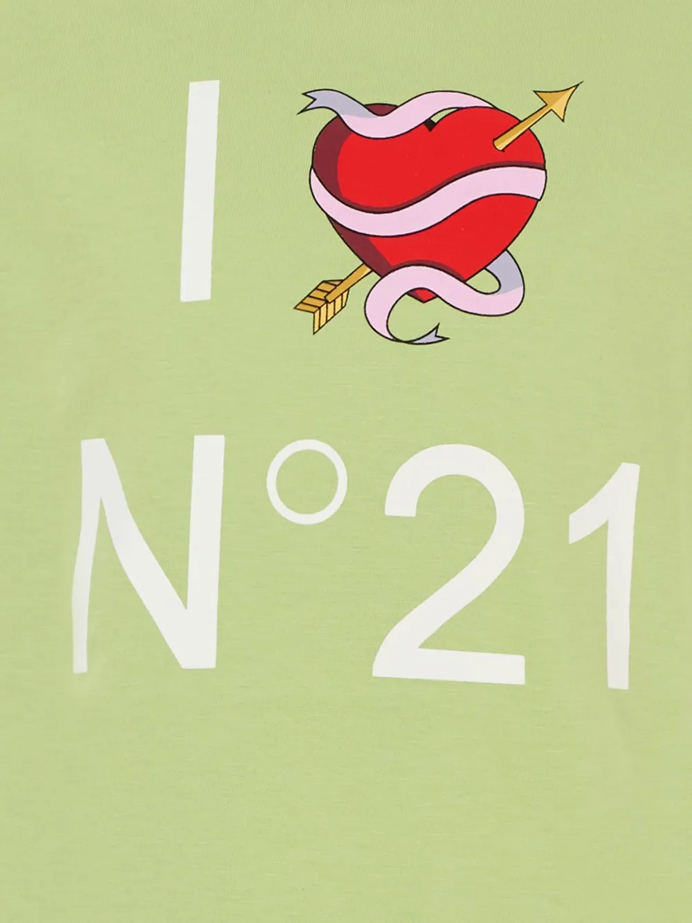 N°21 Heart-print Short-sleeve T-shirt In Green
