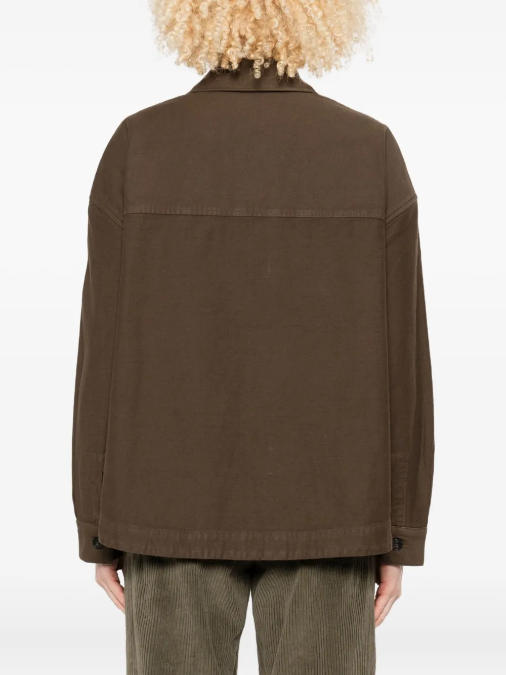 TRUE AVENUE Katoenen shirtjack met dubbele zak Groen