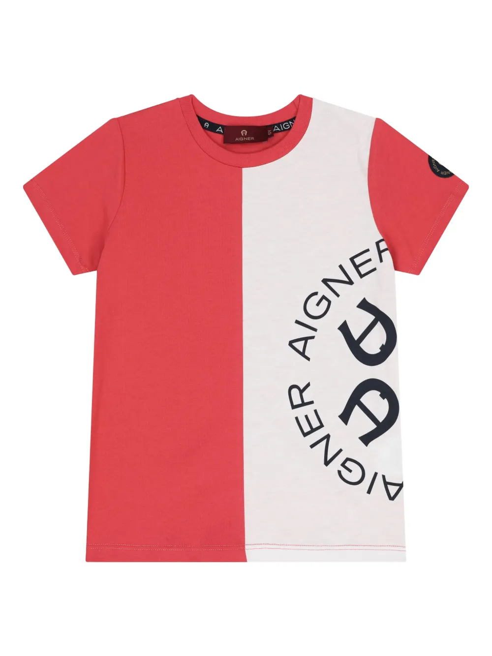 Aigner Kids colour-block logo T-shirt Rood