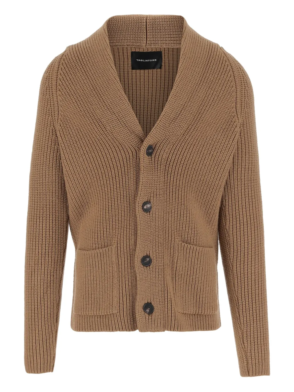 Tagliatore long-sleeves ribbed-knit cardigan Bruin
