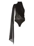 THE ANDAMANE draped cape bodysuit - Black