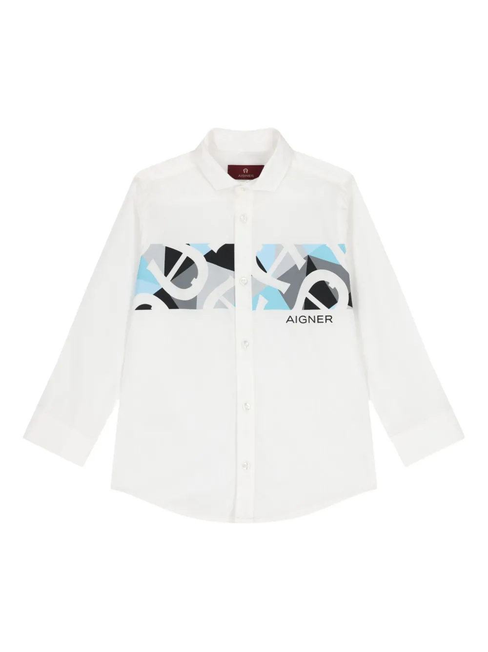 Aigner Kids Geometrisch shirt met logoprint Wit