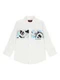 Aigner Kids logo-print geometric shirt - White