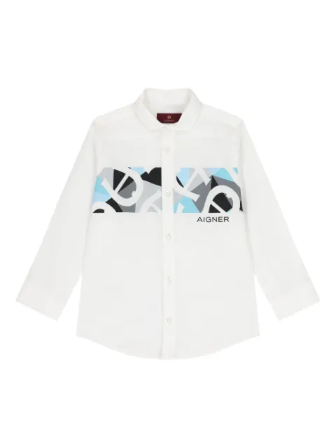 Aigner Kids logo-print geometric shirt