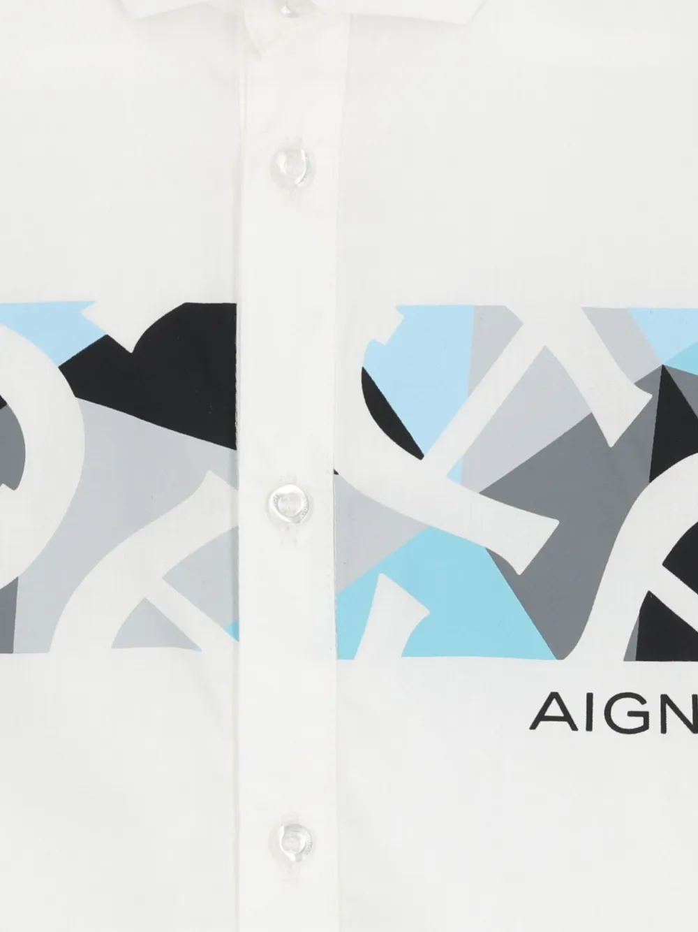 Aigner Kids Geometrisch shirt met logoprint Wit